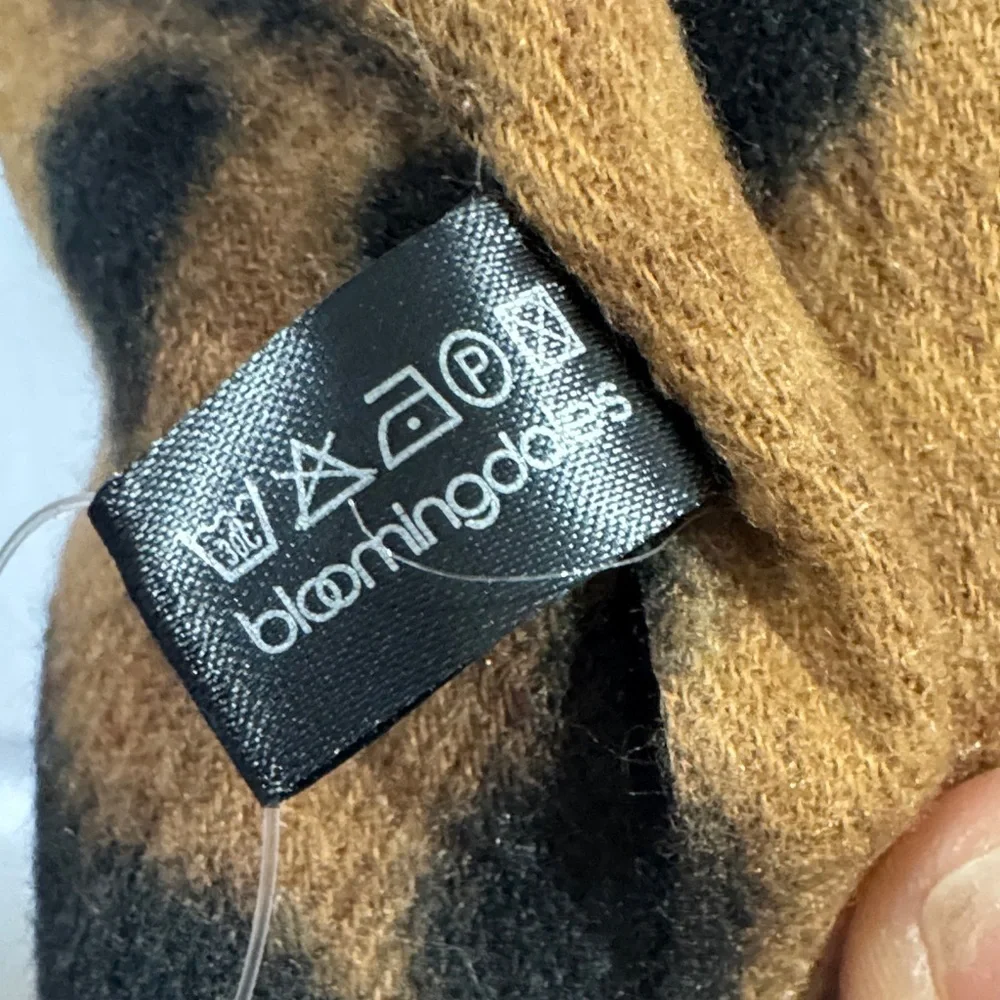 Bloomingdale's Tan and Black Animal Print Scarf